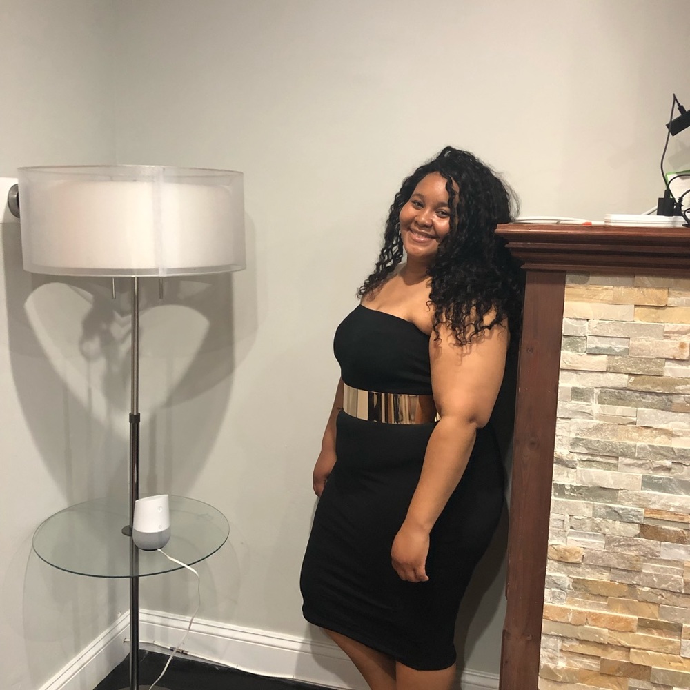 Plus size strapless cocktail dress
